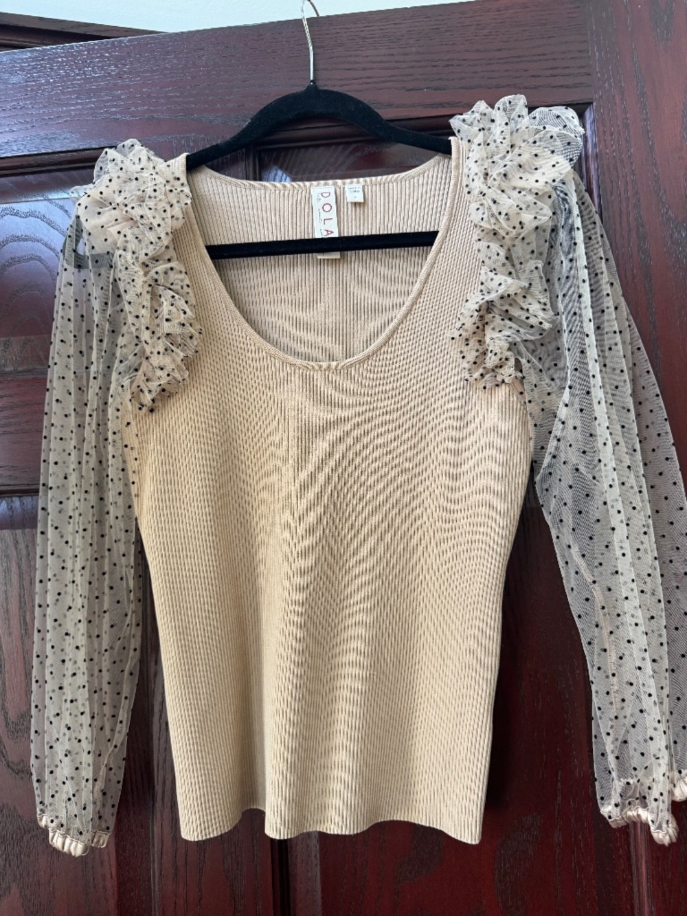 Dolan top with ruffled shoulder